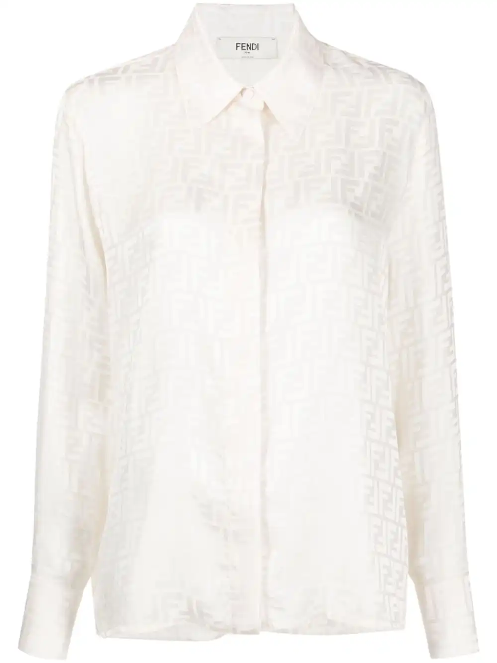 Cheap FENDI FF-jacquard silk shirt