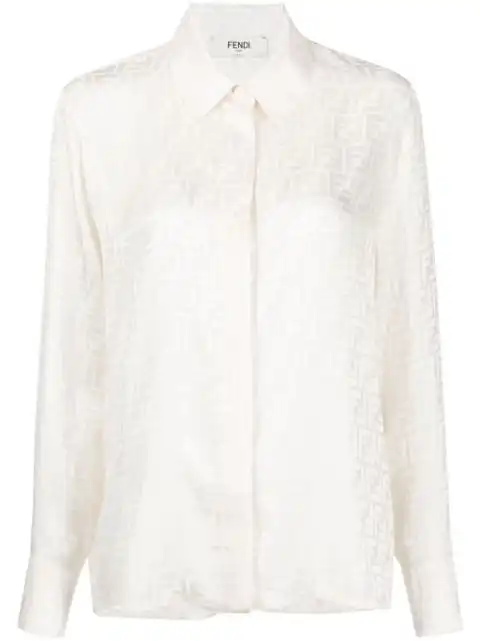 FENDI FF-jacquard silk shirt