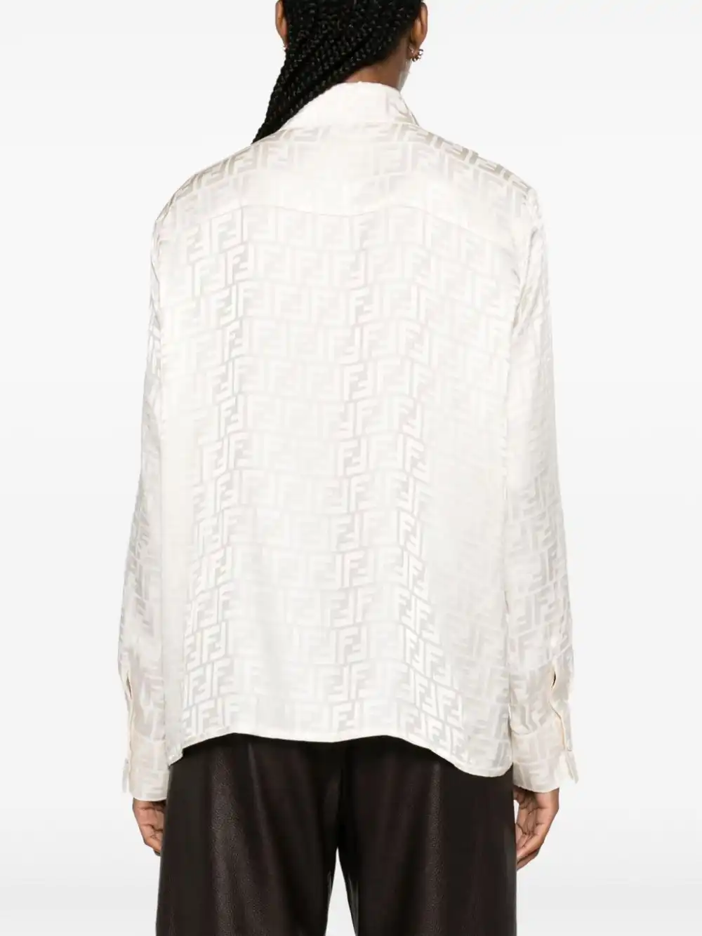 Cheap FENDI FF-jacquard silk shirt