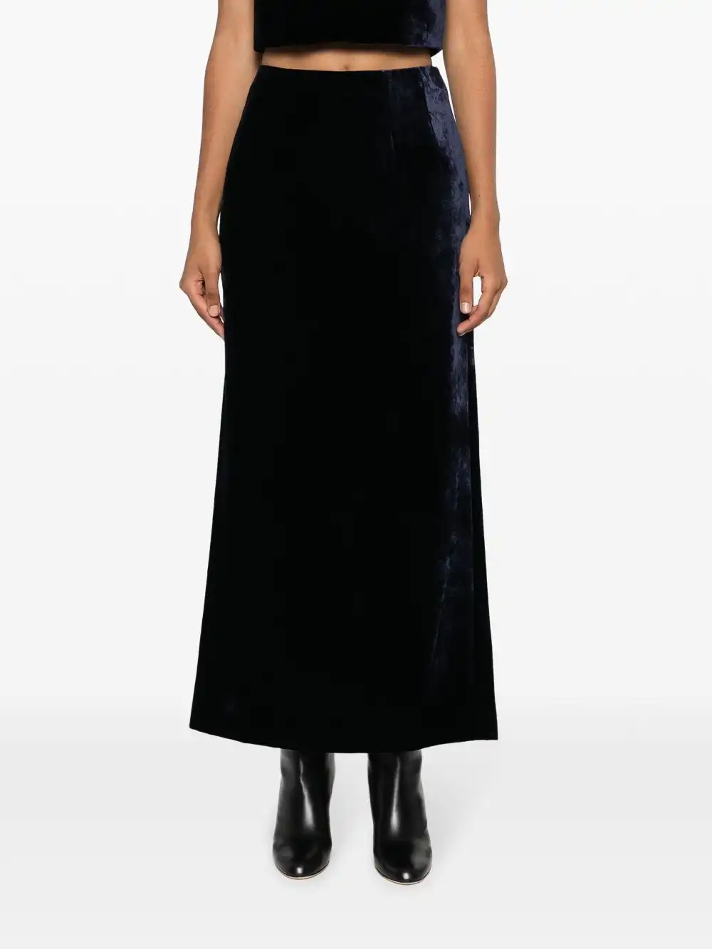 Affordable FENDI zip-embellished velvet maxi skirt