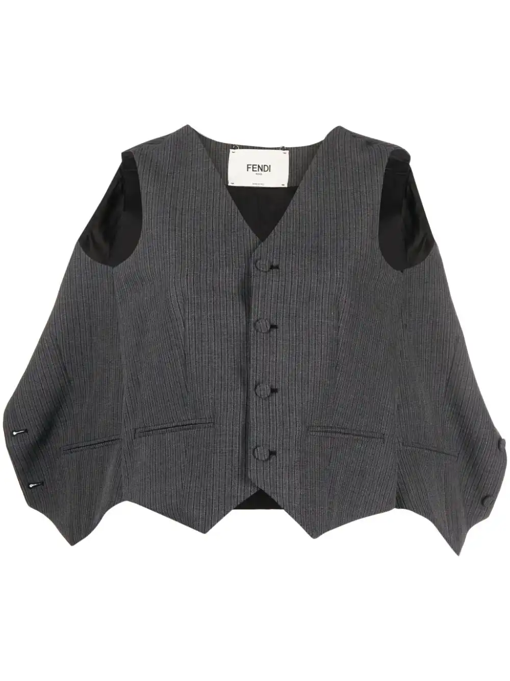 Affordable FENDI deconstructed pinstripe wool waistcoat