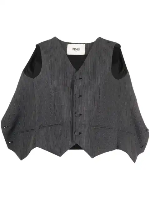 FENDI deconstructed pinstripe wool waistcoat