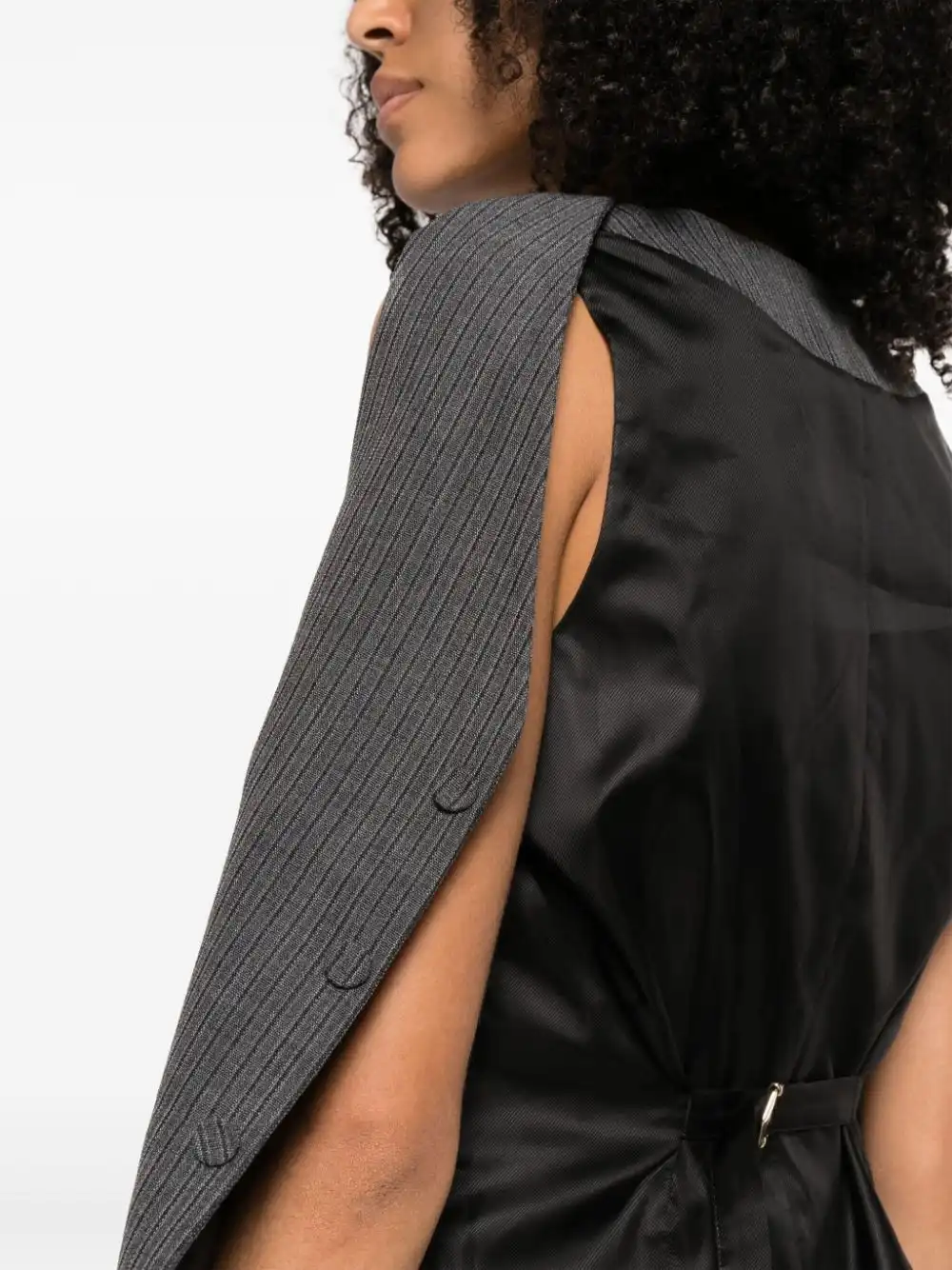 Affordable FENDI deconstructed pinstripe wool waistcoat