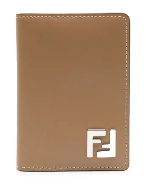 FENDI FF logo-plaque faux-leather cardholder