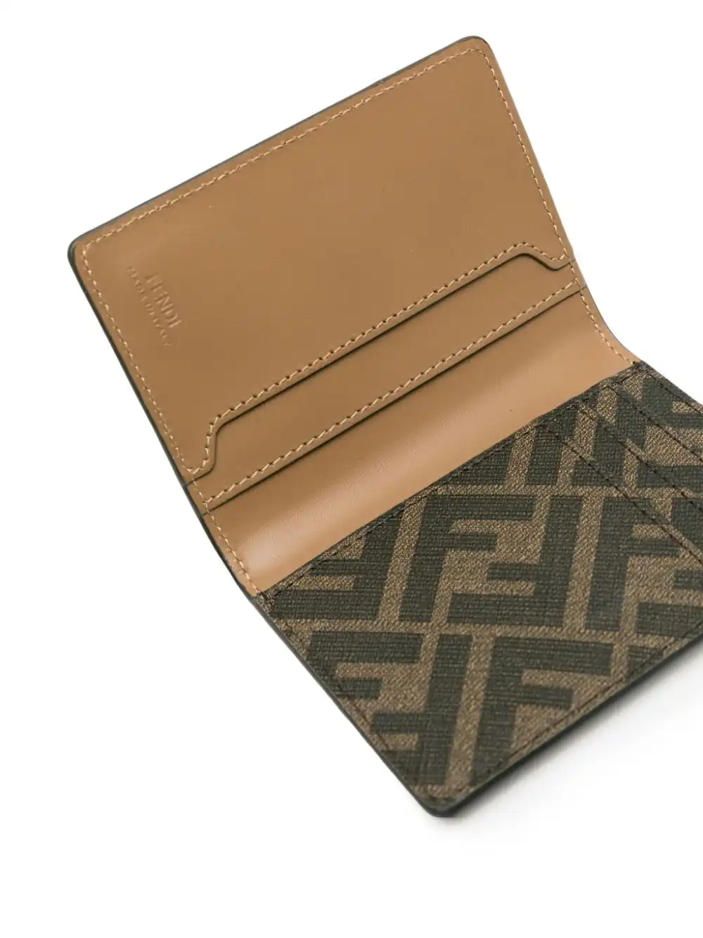 Affordable FENDI FF logo-plaque faux-leather cardholder