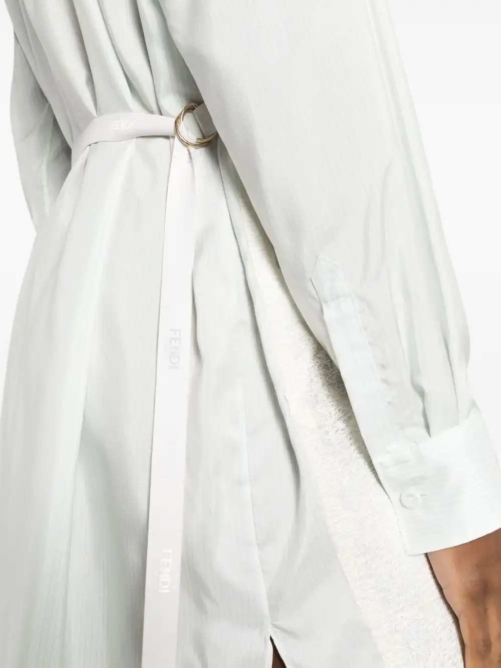 Cheap FENDI lace-detail silk shirtdress