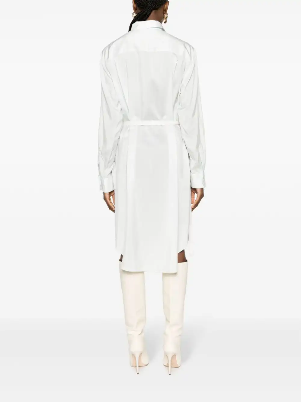 Cheap FENDI lace-detail silk shirtdress