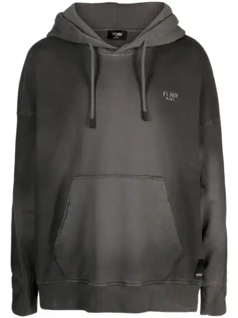 FENDI logo-lettering cotton hoodie