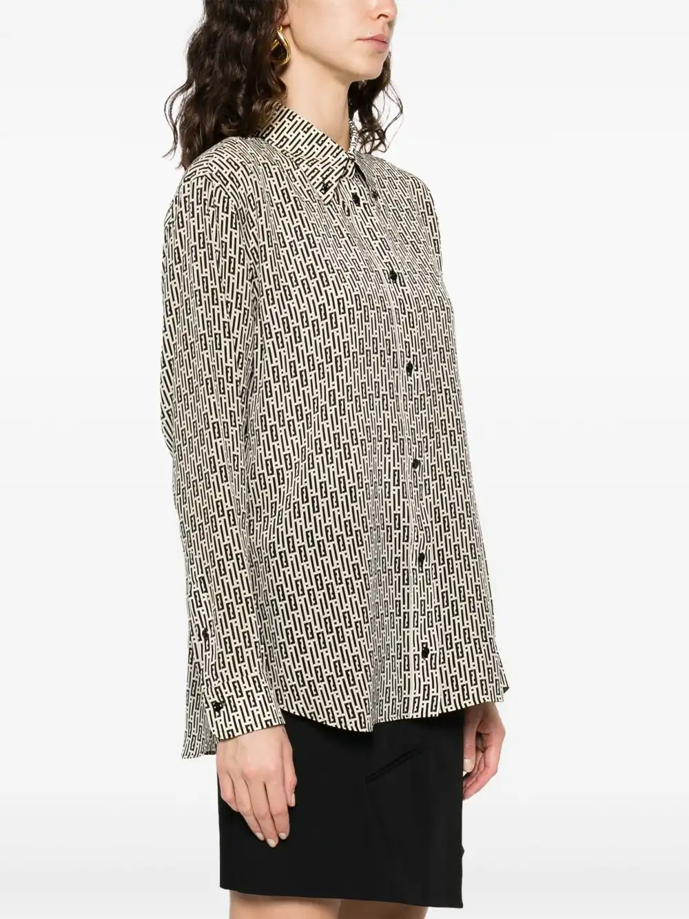 Cheap FENDI FF-print silk shirt