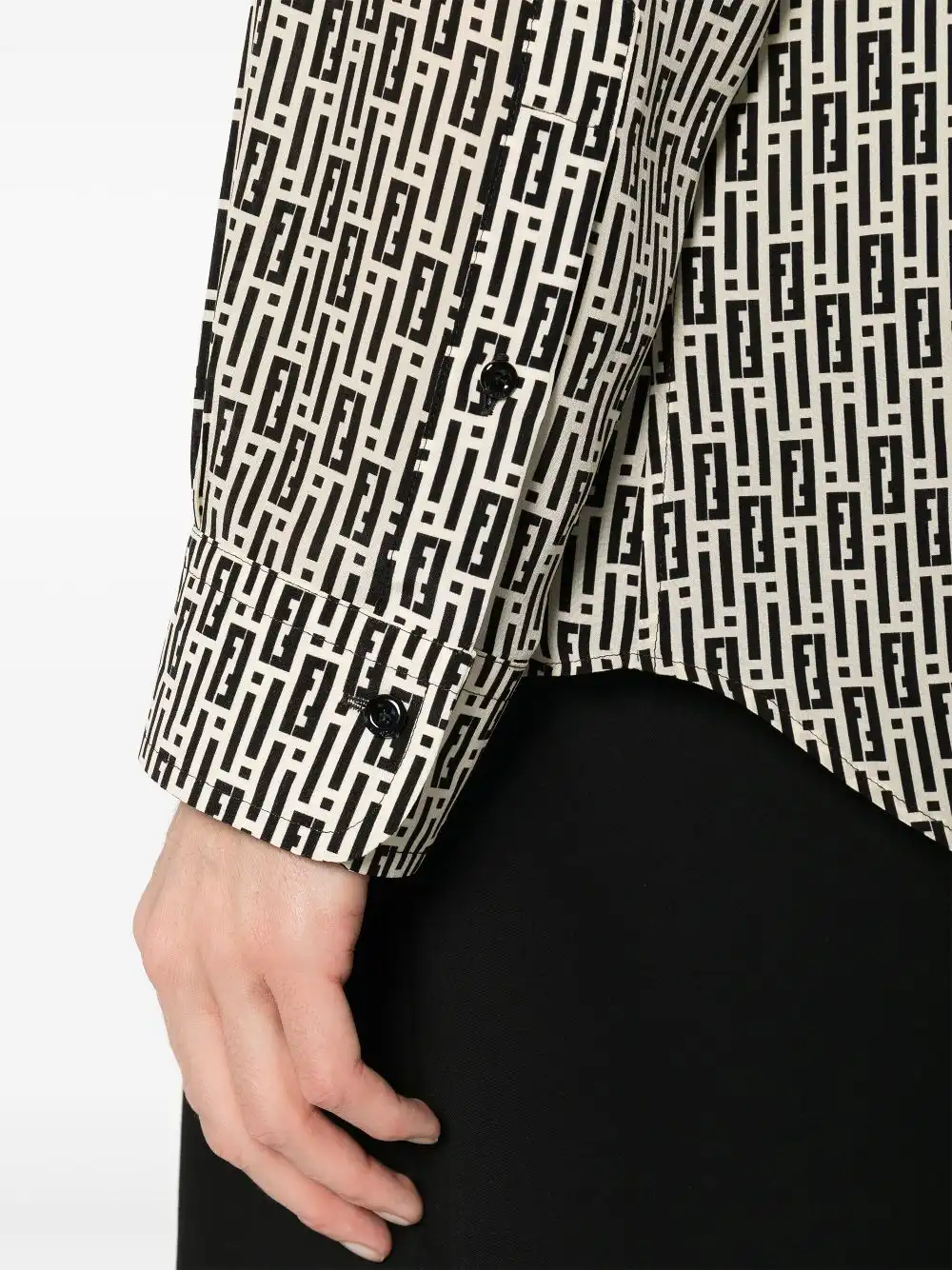 Cheap FENDI FF-print silk shirt