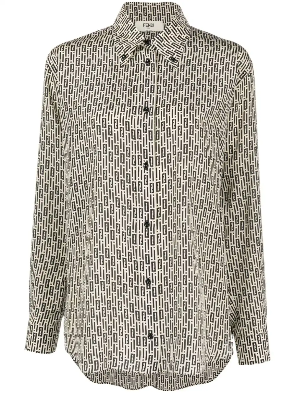 Cheap FENDI FF-print silk shirt