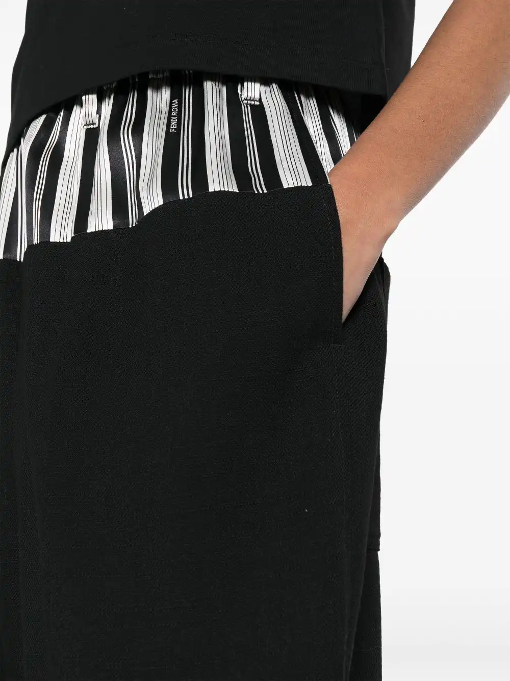 Cheap FENDI panelled striped trousers