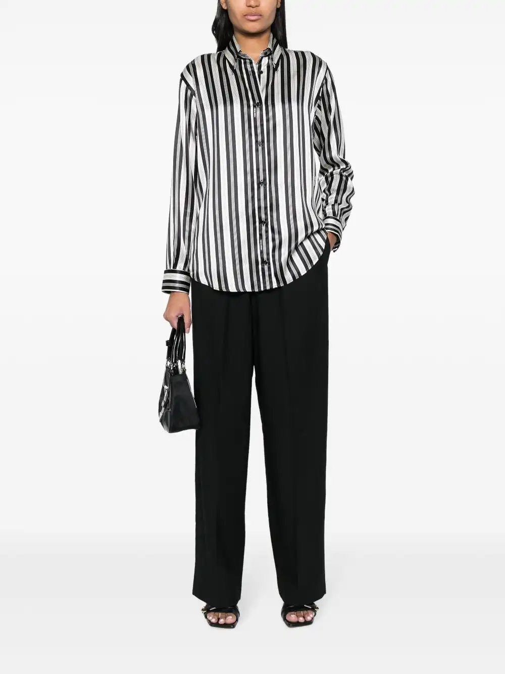 Cheap FENDI panelled striped trousers