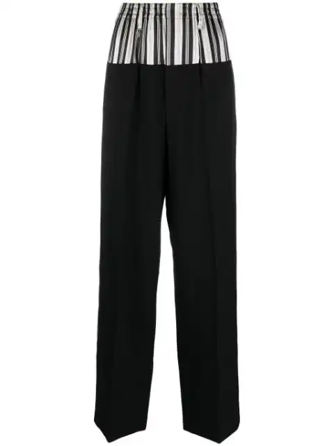 FENDI panelled striped trousers