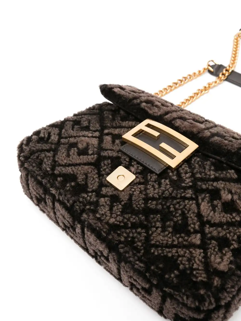 Affordable FENDI Baguette FF motif shoulder bag