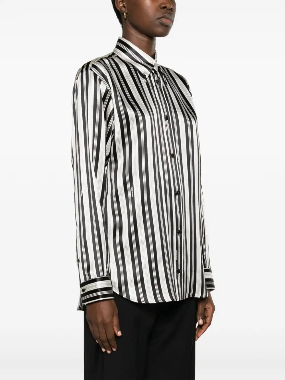 Affordable FENDI striped satin silk shirt