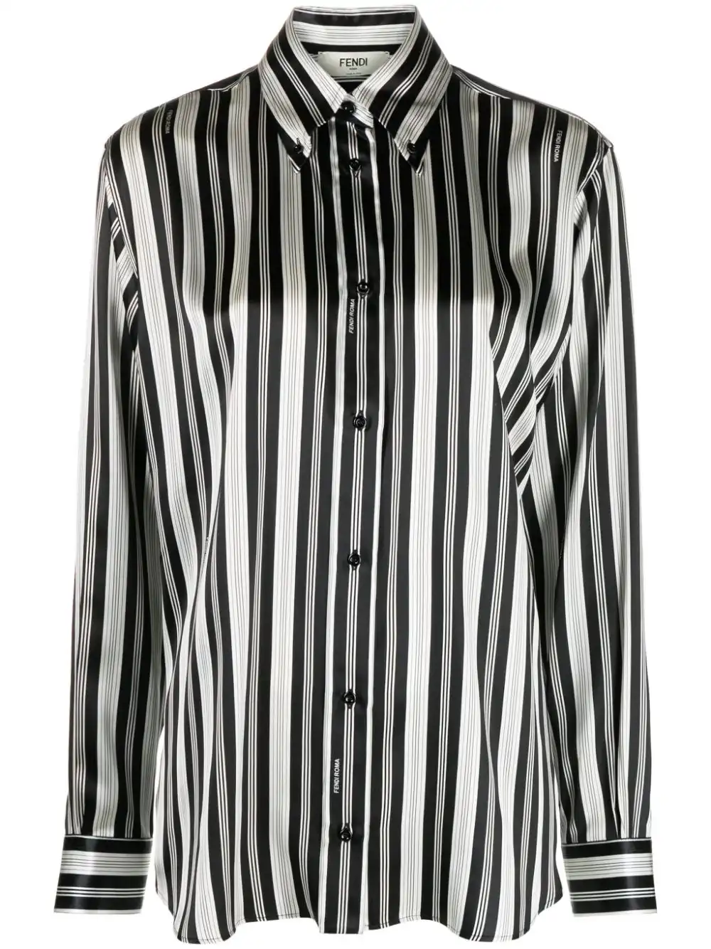 Affordable FENDI striped satin silk shirt