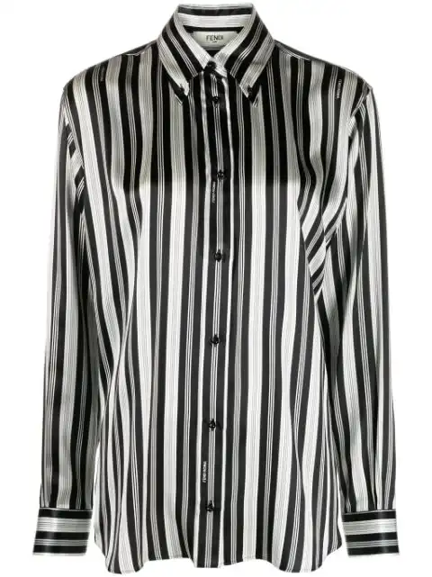 FENDI striped satin silk shirt