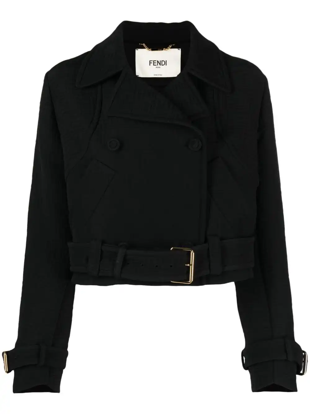 Cheap FENDI FF-jacquard biker jacket