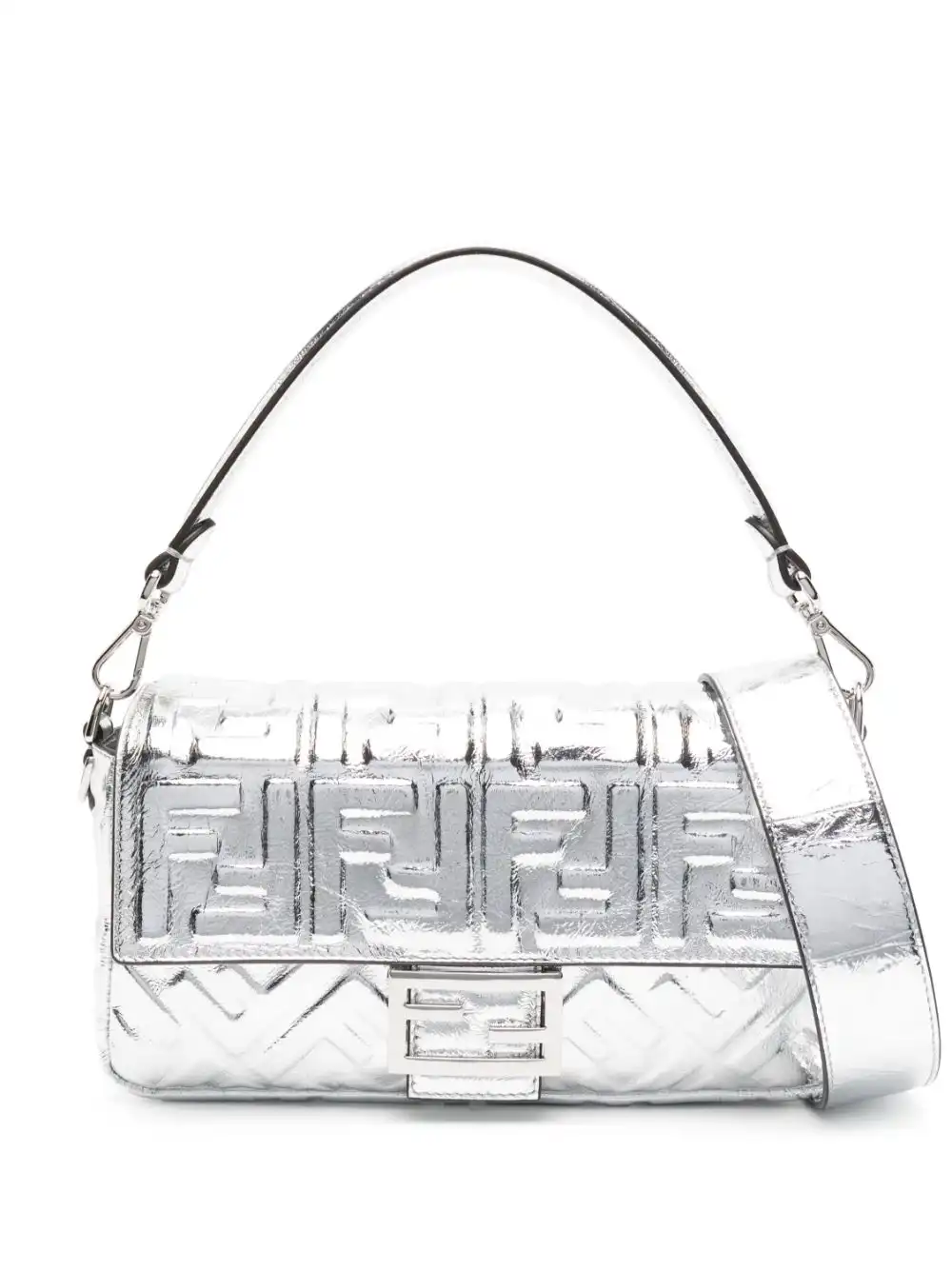 Affordable FENDI Baguette metallic shoulder bag