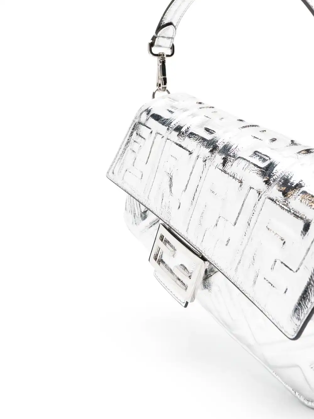 Affordable FENDI Baguette metallic shoulder bag