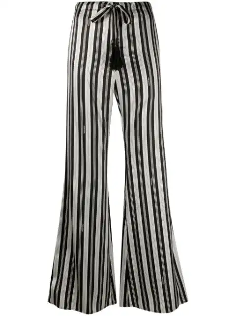 FENDI striped silk flared trousers