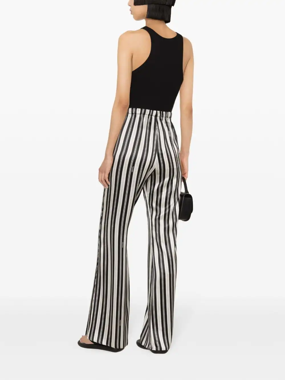 Affordable FENDI striped silk flared trousers