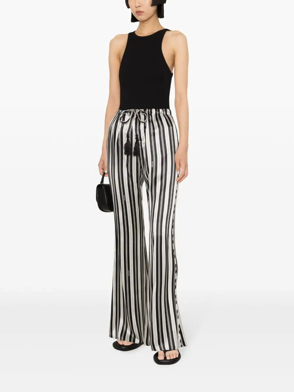 Affordable FENDI striped silk flared trousers