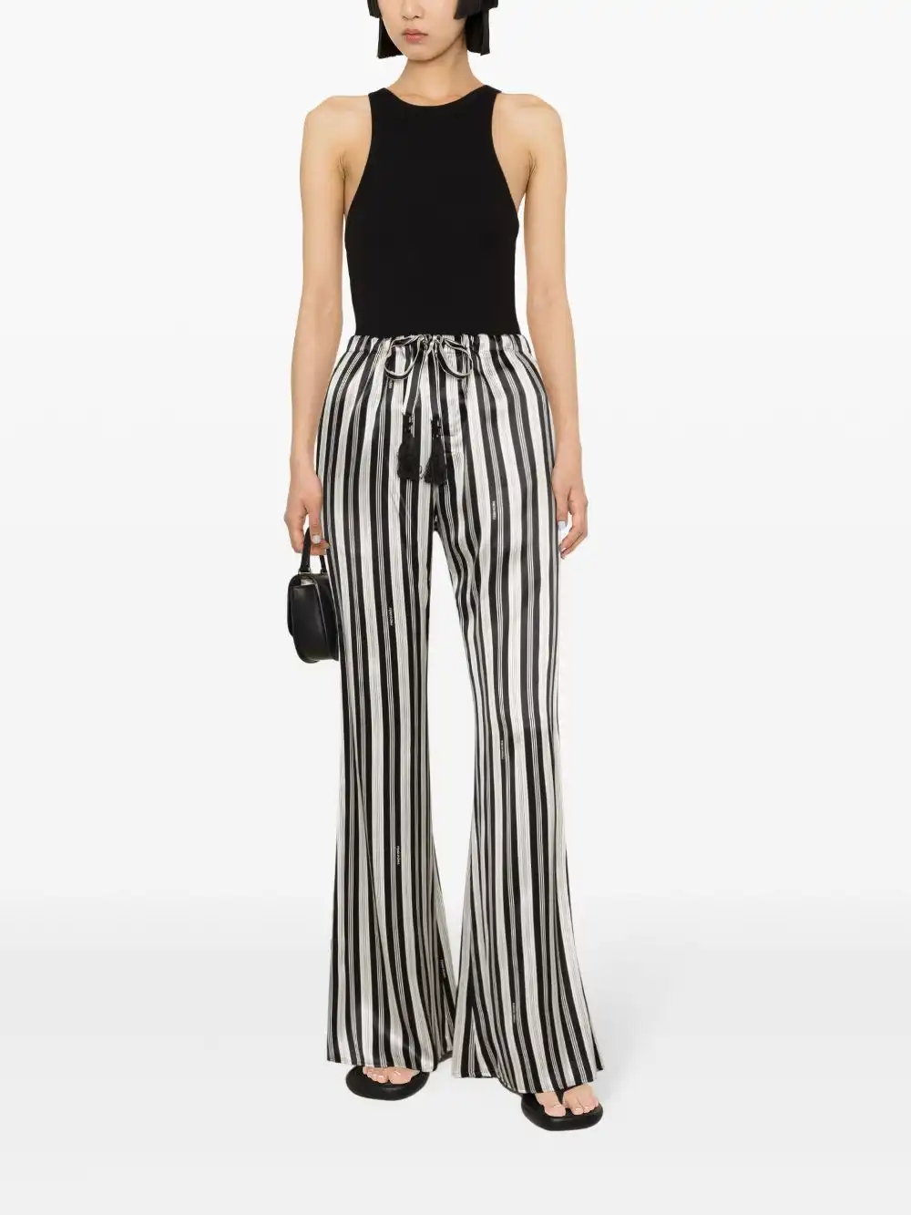 Affordable FENDI striped silk flared trousers