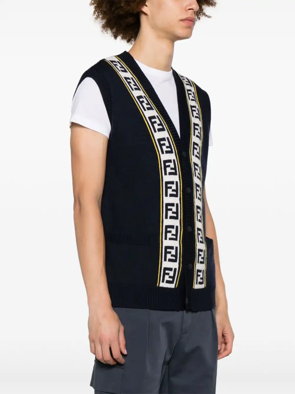 Cheap FENDI FF-intarsia sweater vest