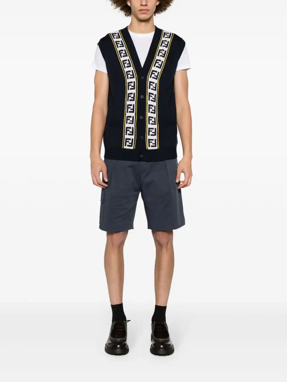 Cheap FENDI FF-intarsia sweater vest