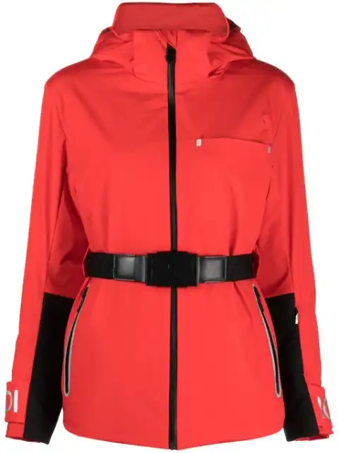 FENDI logo-print belted ski jacket