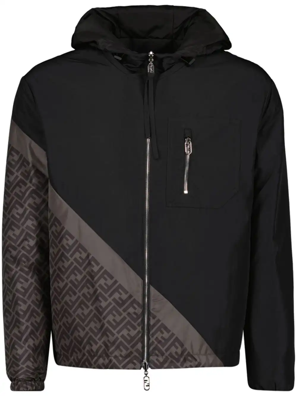 Affordable FENDI FF-print hooded windbreaker