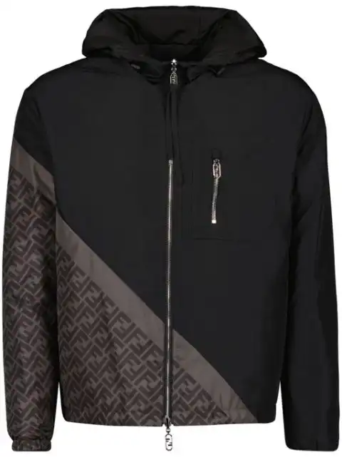 FENDI FF-print hooded windbreaker