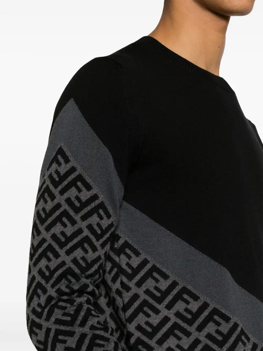 Cheap FENDI FF-pattern intarsia-knit jumper