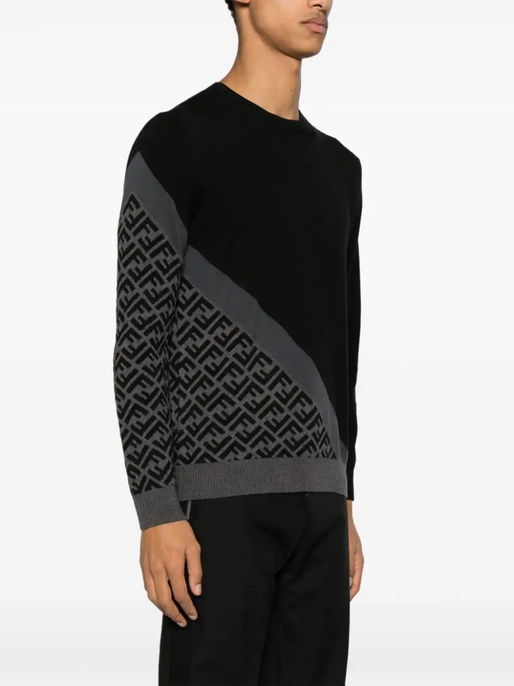 Cheap FENDI FF-pattern intarsia-knit jumper