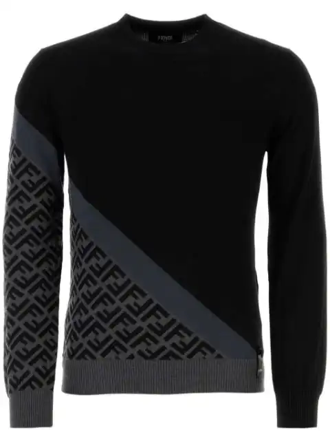 FENDI FF-pattern intarsia-knit jumper