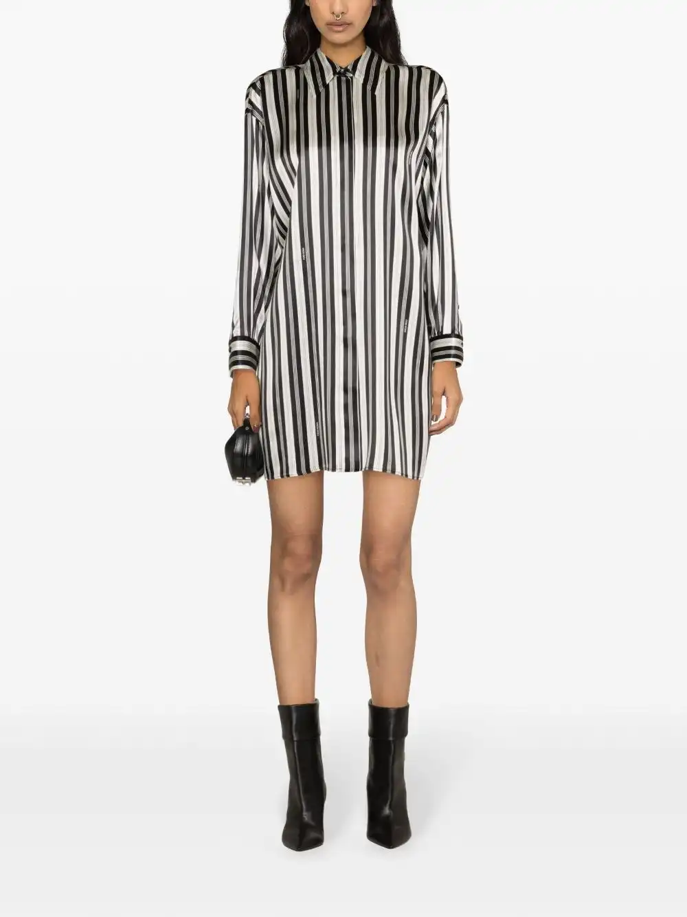 Affordable FENDI striped silk shirtdress