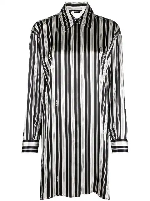 FENDI striped silk shirtdress