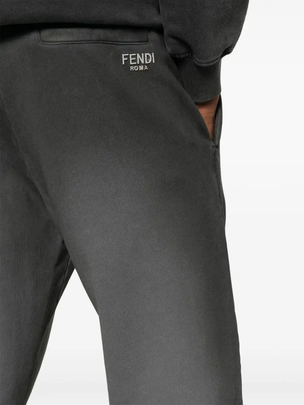 Cheap FENDI faded-effect cotton track pants