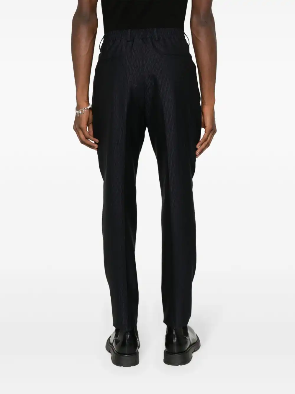 Affordable FENDI FF-jacquard tapered wool trousers