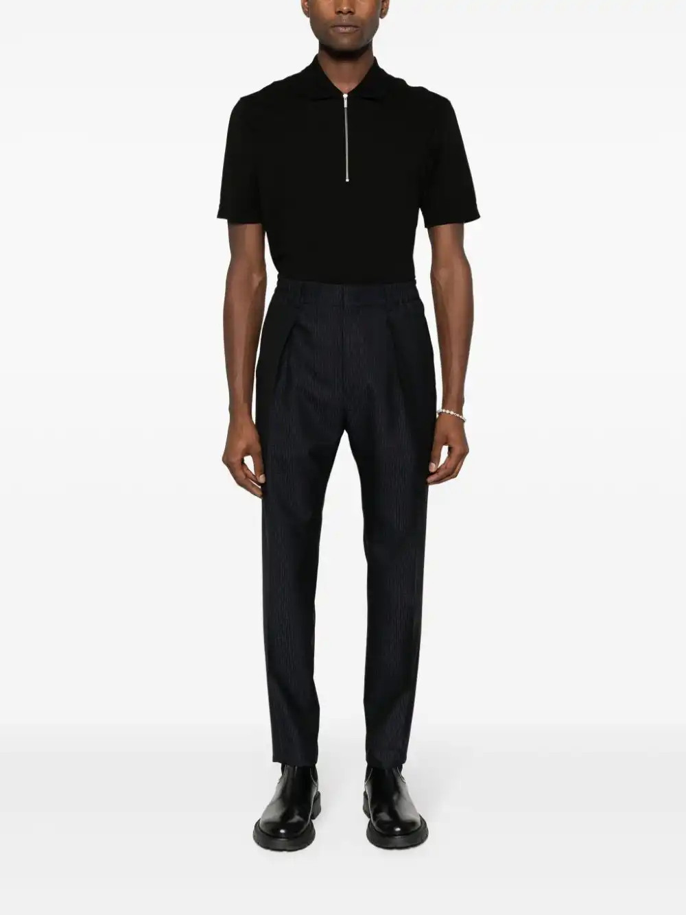 Affordable FENDI FF-jacquard tapered wool trousers