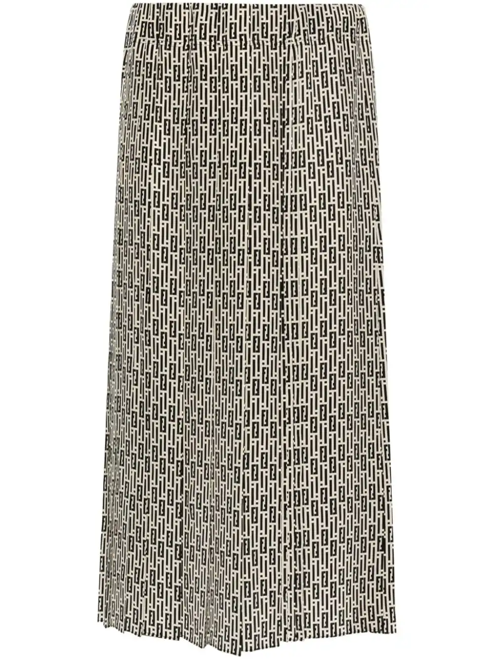 Affordable FENDI graphic-print silk midi skirt