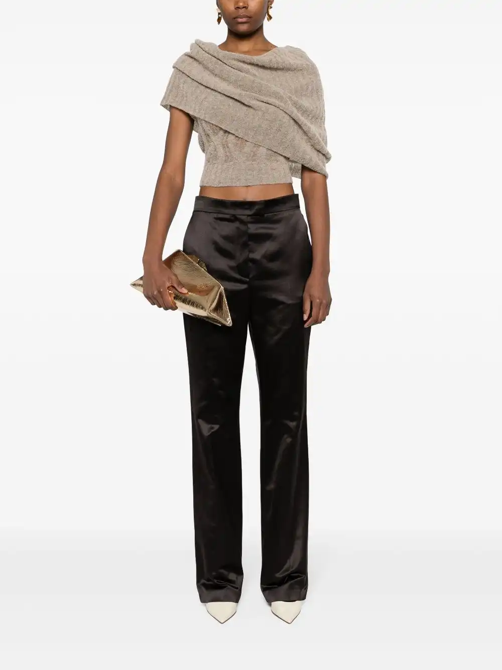 Cheap FENDI bootcut satin trousers