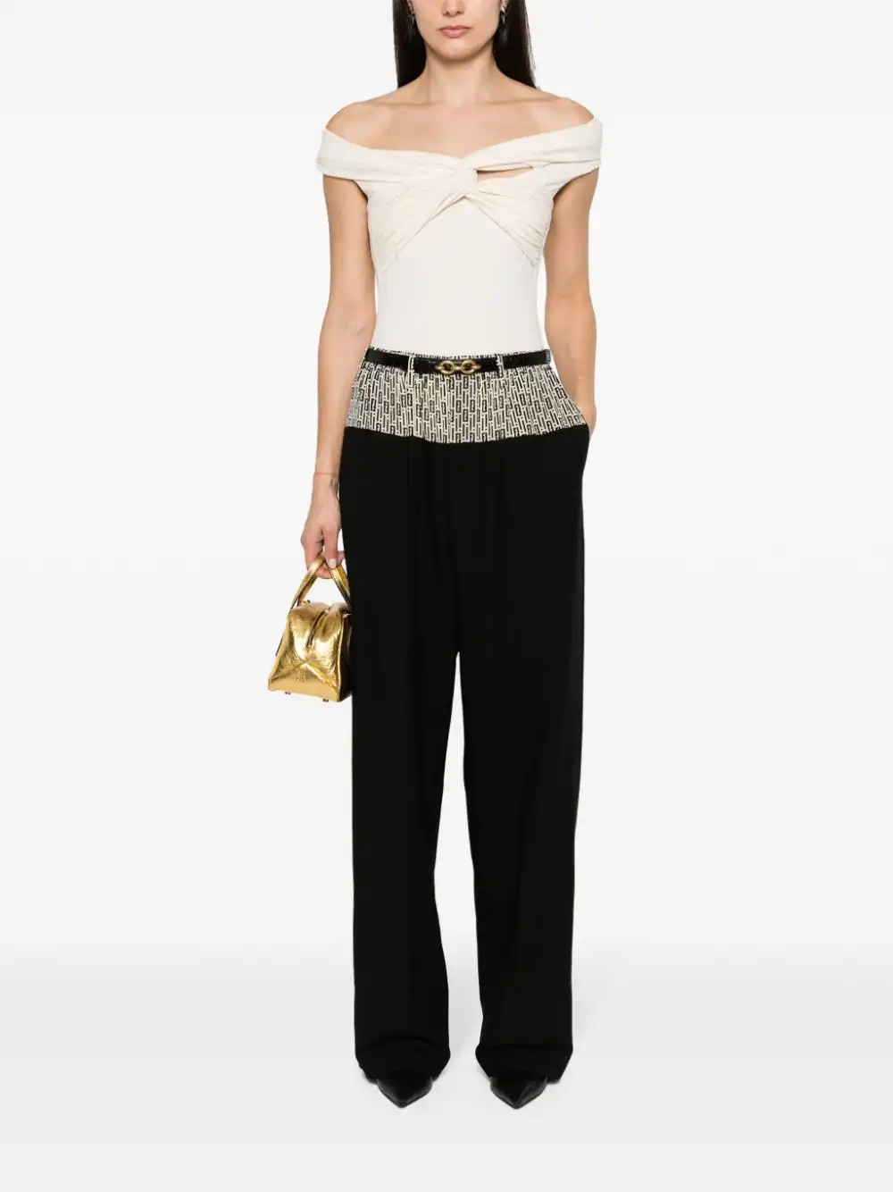 Affordable FENDI logo-print tailored trousers