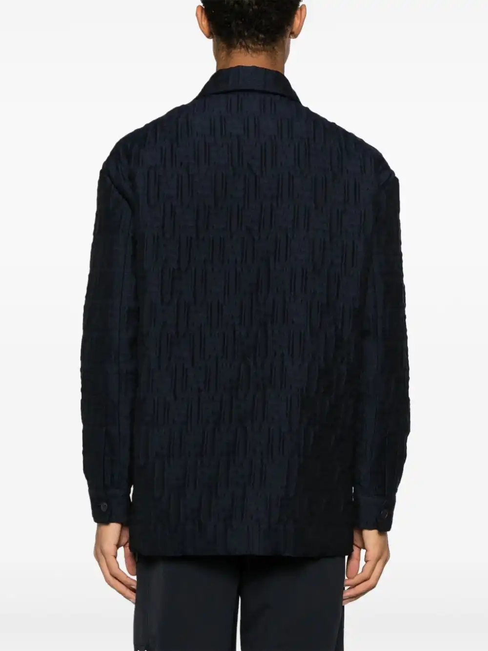 Cheap FENDI FF-embossed padded shirt jacket