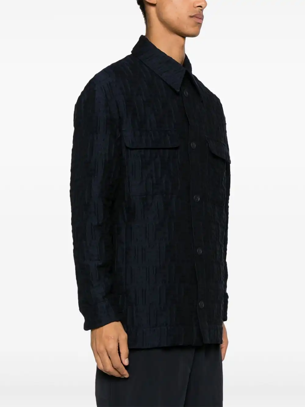 Cheap FENDI FF-embossed padded shirt jacket