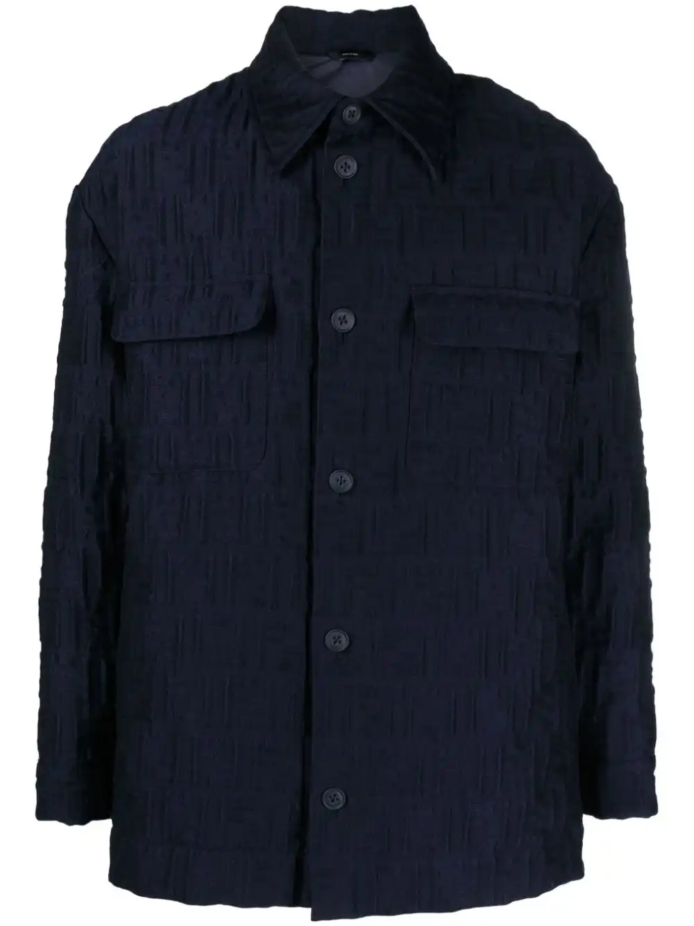 Cheap FENDI FF-embossed padded shirt jacket