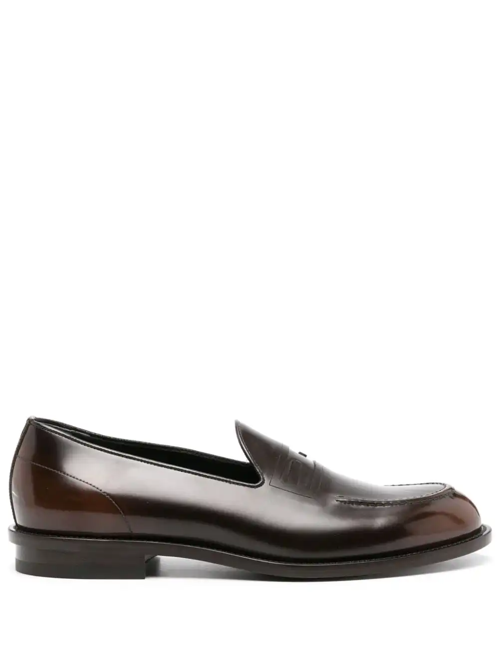 Cheap FENDI FF-embossed patent leather loafers