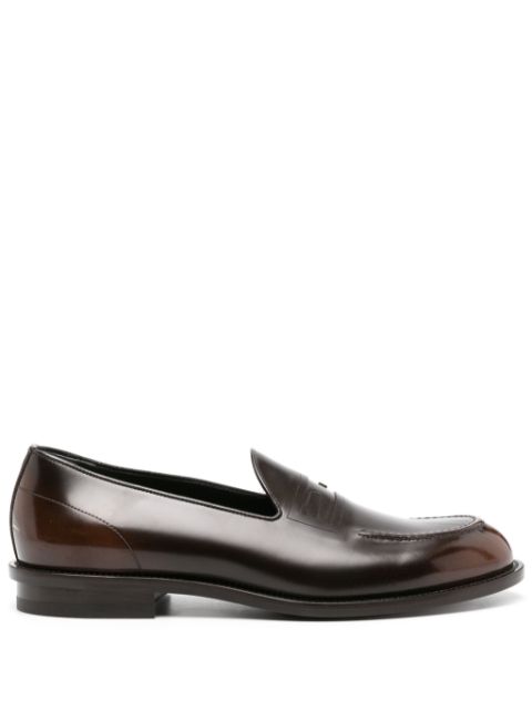 FENDI FF-embossed patent leather loafers